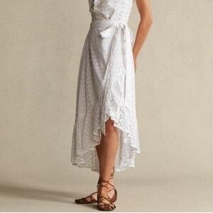 Polo Ralph Lauren Eyelet Wrap Skirt White NWT Sz 8